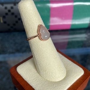 Rose Gold Plated Wulu Jade Ring Freesize 🩷